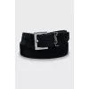 Suede belt with logo