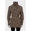 Cardigan with zip and frill
