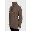 Cardigan with zip and frill