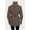 Cardigan with zip and frill