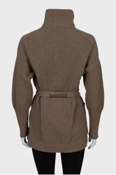 Cardigan with zip and frill
