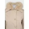 Beige parka insulated with fur