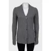 Cardigan with buttons and tag