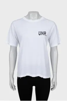 White T-shirt with print on the back