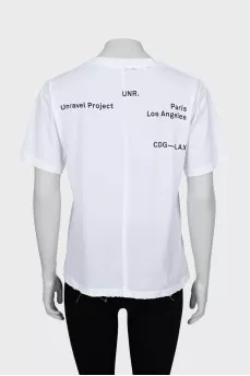 White T-shirt with print on the back