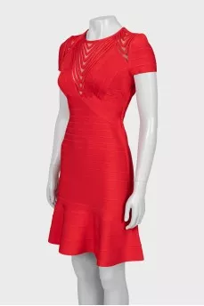 Bodycon dress with mesh inserts