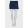 Denim skirt with golden zipper