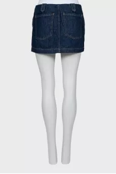 Denim skirt with golden zipper