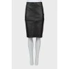 Pencil skirt with leather insert