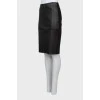 Pencil skirt with leather insert