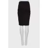 Pencil skirt with leather insert
