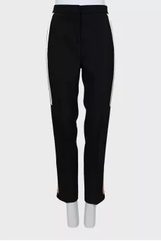 High-waisted trousers with stripes