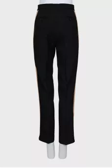 High-waisted trousers with stripes