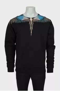 Men's sweatshirt with print near the collar