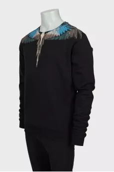 Men's sweatshirt with print near the collar