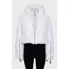 Cropped white down jacket