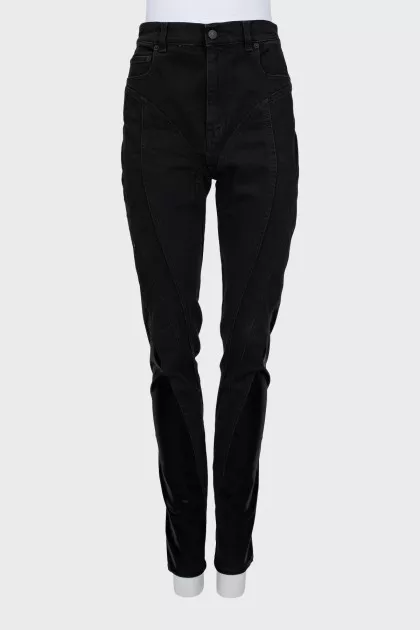 Black jeans with raised seams