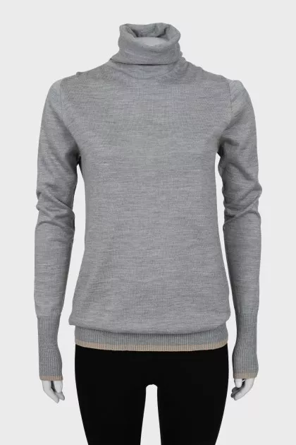 Grey wool and silk golf