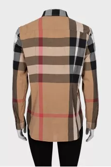 Fitted shirt with checkered print