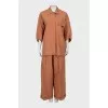 Palazzo pants and shirt suit