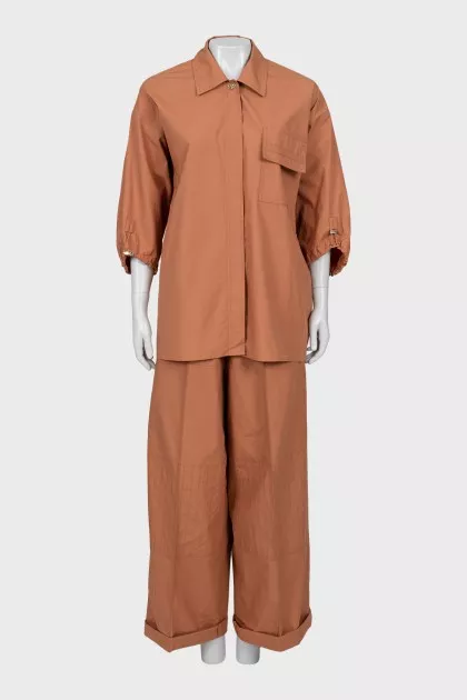 Palazzo pants and shirt suit