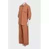Palazzo pants and shirt suit