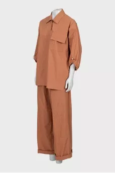 Palazzo pants and shirt suit