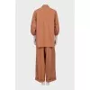 Palazzo pants and shirt suit