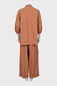 Palazzo pants and shirt suit