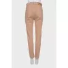 Beige jeans with embroidery