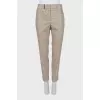 Beige wool tapered trousers