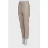 Beige wool tapered trousers