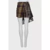 Checkered print short skirt