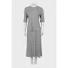 Knitted suit with a midi skirt