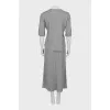Knitted suit with a midi skirt