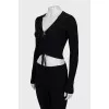 Ribbed jumper with lacing