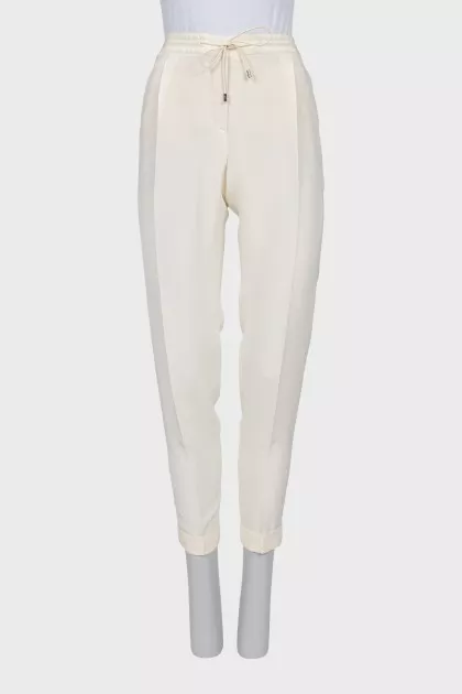 Silk trousers with arrows