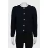 Blue cardigan with patch pockets