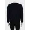 Blue cardigan with patch pockets
