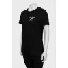 Straight T-shirt with silver embroidery