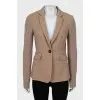 Fitted jacket with knitted sleeves
