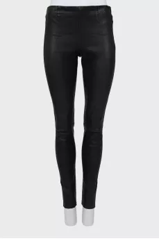 Skinny fit leather trousers