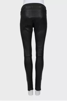 Skinny fit leather trousers