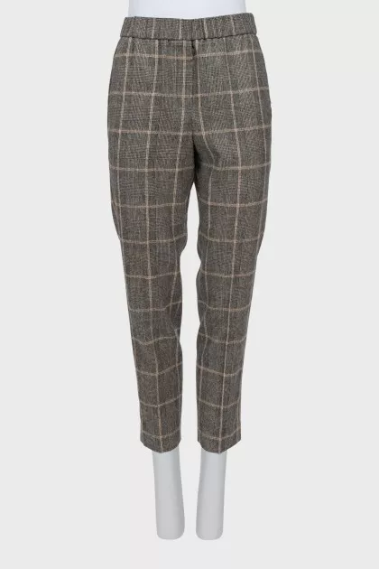 Wool trousers with patch pockets