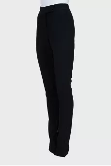 Tapered trousers with gold zipper