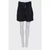 Wool shorts with double belt