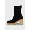 Suede high top ankle boots