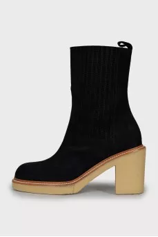 Suede high top ankle boots