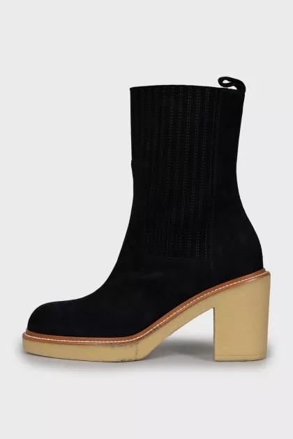 Suede high top ankle boots
