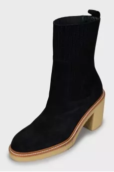 Suede high top ankle boots